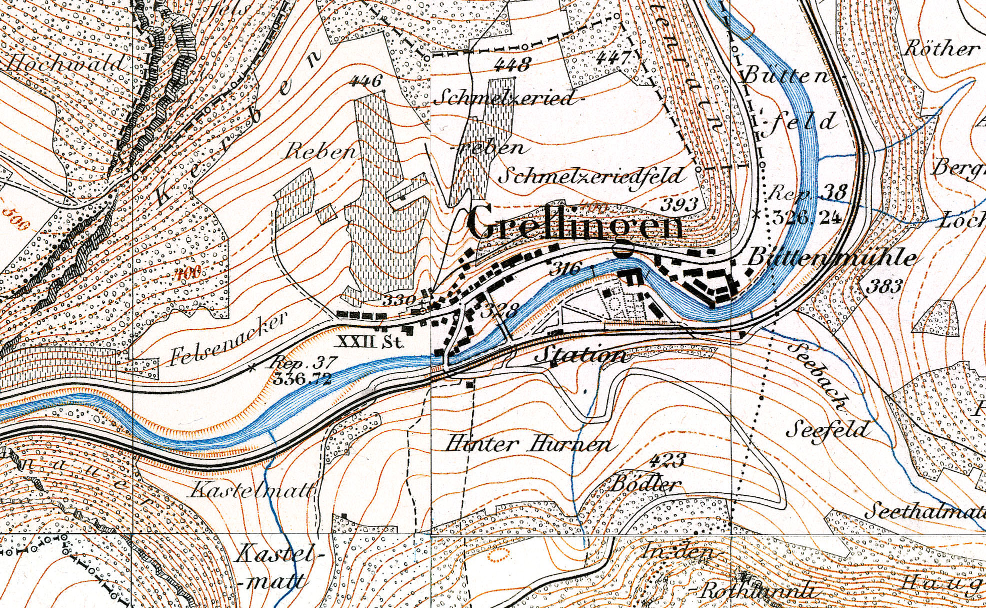 E17644 GR01 Siegfriedkarte Grellingen